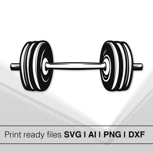 Barbell Dumbbell | SVG and PNG Files Clipart | Barbell Print SVG | Instant Download | Cricut Cut Files | Barbell Silhouette Cut Files