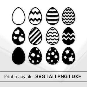 Easter Egg Bundle | Egg Silhouette | Easter Egg SVG | Cute Easter Egg SVG | Easter Egg DXF | Cricut Cut File | Holiday Decor