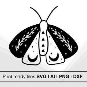 Dekorative Schmetterlings-Schwarzweißkunst | Sofortdownload | Geometrische Natur inspiriert Design | Minimalistischer, moderner Stil