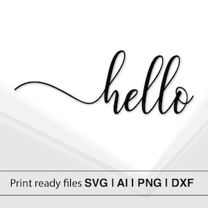 Elegant Calligraphy Hello Design | Instant Download | Modern Style | Home Decor | Craft Projects | Handwritten Hello
