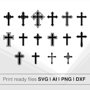 Vector Cross Design | Cross SVG | Religious Clipart | Christian Symbols | Cutting Machine Files | Crafting Files | Cross Decor