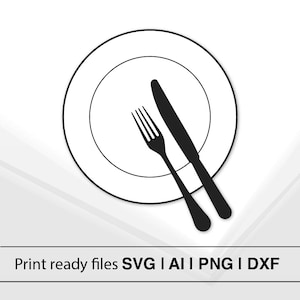 Besteck Design Vektor-Dateien | Sofortdownload | Küche Dekor SVG | Esszimmer SVG | Druckbare Kunst | Restaurant Menü Gestaltung | Zum Selbermachen