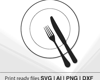 Pliki wektorowe z projektami sztućców | Natychmiastowe pobieranie | Wystrój kuchni SVG | Jadalnia SVG | Sztuka do druku | Projekt menu restauracji | Rękodzieło DIY