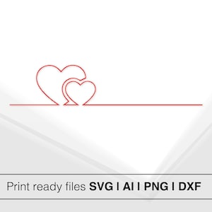 Minimalist Heart Line Art | Instant Download | Valentine&#39;s Day SVG | Wedding Invitation Clipart | Romantic Decor File