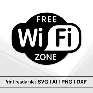 Free WiFi Zone Sign | Instant Download | Black And White WiFi Design | Cafe Decor | Office WiFi Sign | Printable WiFi Art