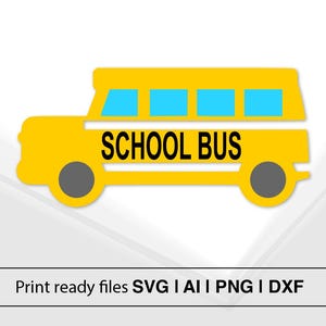 Bright School Bus Clipart | Instant Download | SVG Cut File | Kids Room Decor | DIY Craft Supplies | Back To School Art