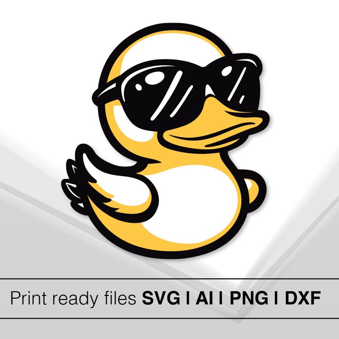 Cool Rubber Duck SVG With Sunglasses | Instant Download | Cute Bath ...