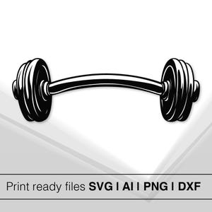 Weightlifter Barbell Print SVG | Svg and Png Files Clipart | Instant Download | Cricut Cut Files | Gym Design | Barbell Silhouette Cut Files