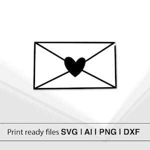 Herz Umschlag Design | Sofortdownload | Hochzeitseinladung SVG | Valentinstag Karte | Liebesbrief SVG | Multiformat-Datei