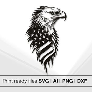 Aquila con bandiera americana Svg, bandiera americana Svg, Aquila Svg, Aquila attraverso la bandiera Svg, maglietta aquila, 4 luglio Svg Png Eps, USA Patriottico Svg