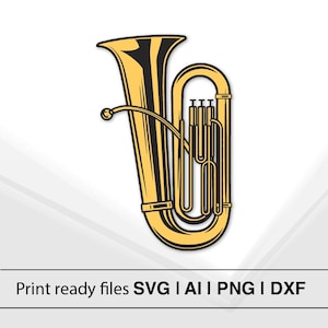 Tuba Clipart | Musical Instrument Art | Brass Instrument Design | Vector Music Illustration | Printable Music Art | Band Instrument SVG