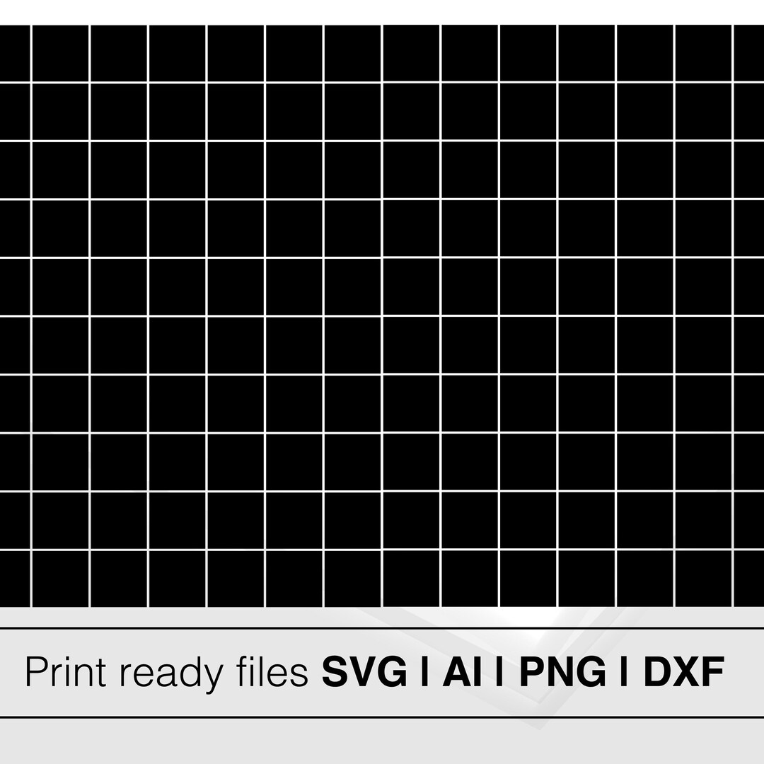 Black and White Seamless Grid Pattern | Instant Download | SVG Template ...