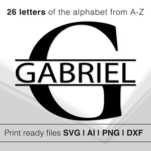 Custom Split Monogram SVG Set | Alphabet Calligraphy Design | Elegant Initial Letters for Cricut | Digital Download | Fancy Letter Cut Files