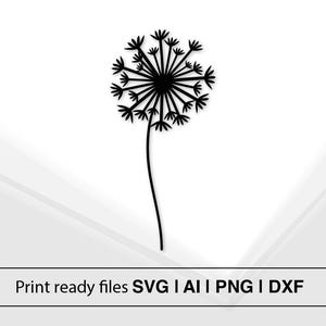 Dandelion Silhouette | Minimalist Art | Printable Art | Instant Download | Dandelion Clipart | Home Decor | DIY Projects | Crafting Files