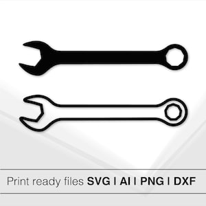 Wrench Vector Files | Instant Download | Tool Graphics | DIY Project | Stencil Design | Mechanic Decor