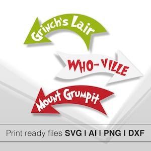 Bundle Street Sign Whoville Digital | Instant Download | Road Sign Grinch | Grinch Svg | Welcome to Whoville Holiday Sign | City Limit Sign