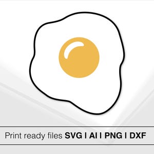 Fried Egg Vector Illustration | Instant Download | Kitchen Decor SVG | Culinary Art PNG | Printable Fried Egg | Breakfast Food Clipart