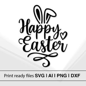 Happy Easter Bunny Ears Design | Instant Download | Easter Holiday Decor | Printable Craft Supplies | DIY Project