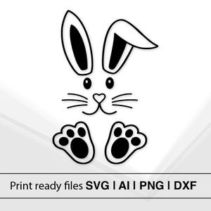 Minimalist Bunny Face Vector | Instant Download | Cute Animal SVG | Bunny Clipart | Easter Design | Nursery Wall Art | DIY Craft Files