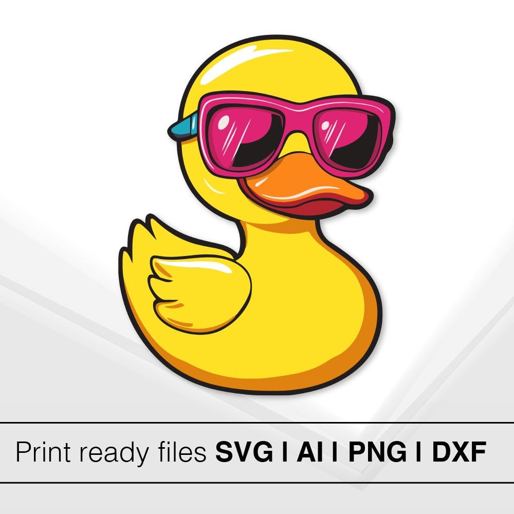 Pink Sunglasses Duck Clipart | Instant Download | Cute Bath Duck ...