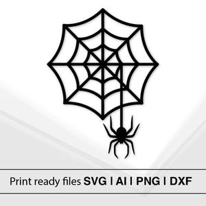 Spider Web And Spider Design | Instant Download | Halloween Decor SVG | Spider Web PNG | DIY Craft Project | Spooky Decor