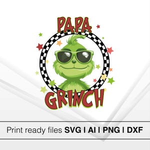 Papa Grinch/ Famiglia Grinch SVG/ Grinch SVG/ Squadra Grinch SVG/ Papa Mama Little Grinch/ Grinch di Natale/ Faccia da Crinch SVG