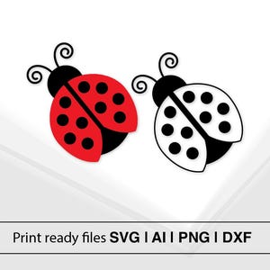 Coccinella SVG / Coccinella Clipart Design / Download immediato / File di taglio Coccinella per Cricut / Silhouette di Coccinella dell'amore / Coccinella a strati SVG