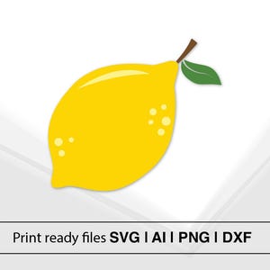 Lemon Vector Art SVG | Printable Lemon Clipart | Kitchen Decor | Craft Supplies | Bright Citrus Fruit Design