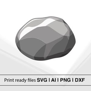 Stone Illustration | Minimalist Rock Clipart | Instant Download | Stone SVG PnG AI DxF | Modern Decor | DIY Project Design