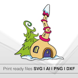 Whoville House | Instant Download | Grinch SVG | Welcome to Whoville Door Sign | Funny Holiday Decor | Digital Christmas | Winter House
