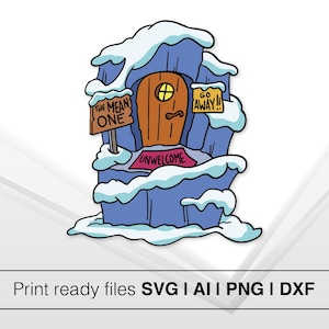 Grinch Cave | Instant Download | Grinch SVG | Welcome to Whoville Door Sign | Funny Holiday Decor | Digital Christmas Png Dxf Al SVG