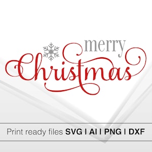 Merry Christmas SVG | Christmas SVG file | Digital Download Merry Christmas Wall Art | Merry Christmas Cricut File | Printable Png Dxf AI