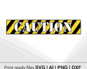 Caution Sign | Warning Sign | Black And Yellow Stripes | Instant Download | Industrial Decor | Safety Sign | DIY Projects | Wall Art