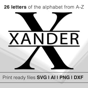 Monogramme Alphabet calligraphie SVG Ensemble | Conception de lettre personnalisée | Initiales élégantes pour Cricut | Téléchargement instantané | Alphabet décoratif fantaisie