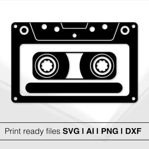 Retro Cassette Tape Design | Instant Download | Vintage Tape SVG | Printable Vector Art | DIY Craft Files | Laser Cut Template