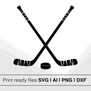 Crossed Hockey Sticks And Puck Design | Instant Download | Hockey SVG | Sports Clipart | SVG Cut File | Hockey Lover Gift