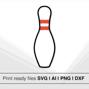 Bowlingpin-clipart | Bowlen-SVG | Bowlingdecoratie | Sportvector | Cricut gesneden bestand | Silhouetcameo-ontwerp | Bowlingfeestdecoratie