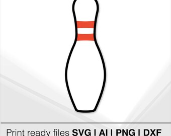 Bowling Pin Clipart | Bowling SVG | Bowling Decor | Sports Vector | Cricut Cut File | Silhouette Cameo Design | Bowling Party Decor