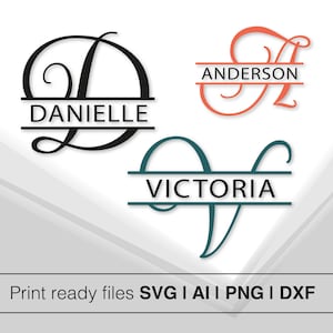 Bloemenkrans gesplitste brief SVG | Monogram-alfabetset | Lauwerkranslijst | Fancy decoratieve letters | Sublimatiesjabloon SVG