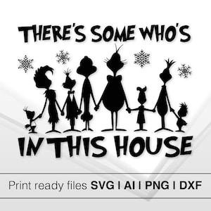Familia Whoville / Descarga instantánea / Cara de Grinch Svg / Silueta de cara de Grinch / Cara de Grinch Svg / Silueta de cara de Grinch / Arte navideño