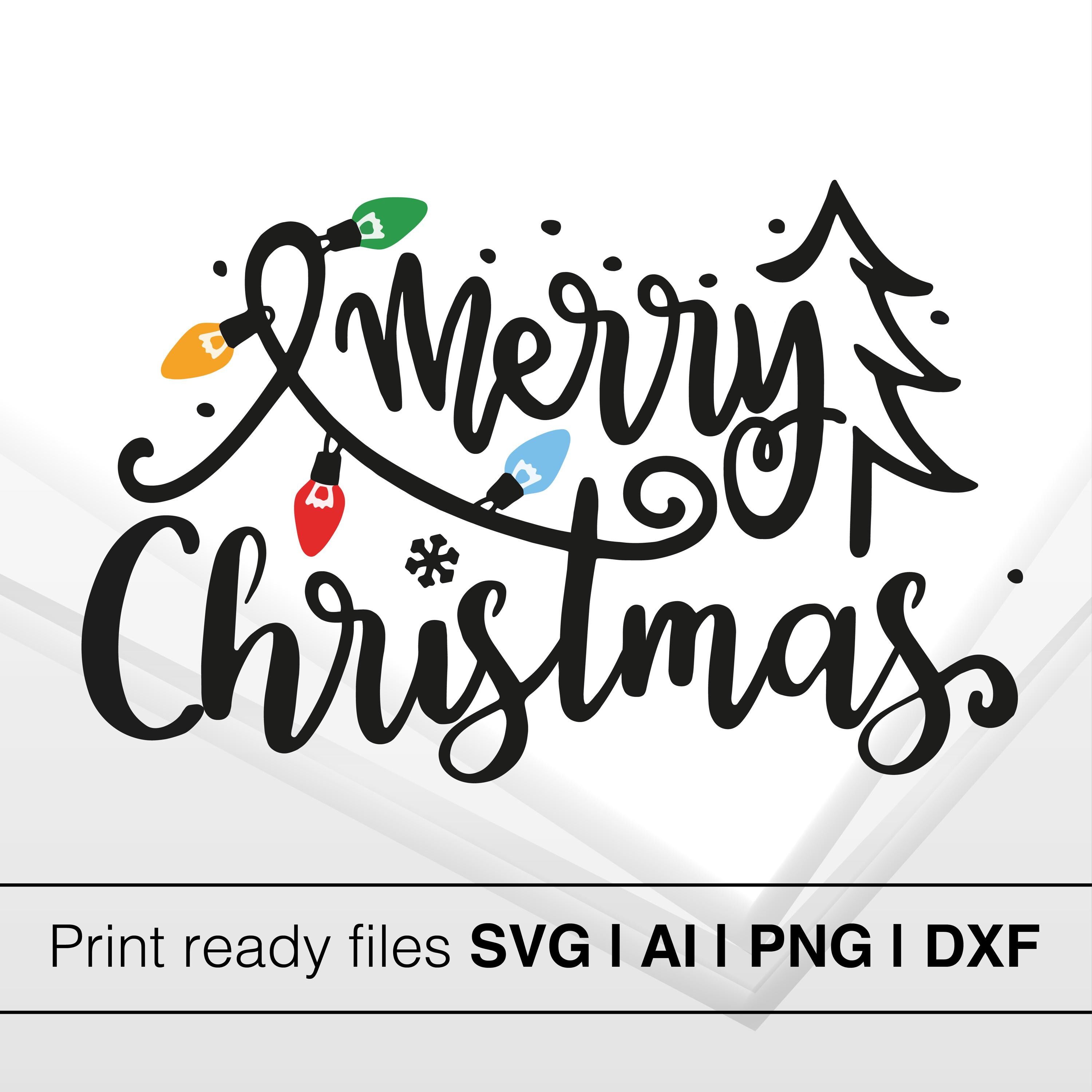 Christmas Lights Merry Christmas SVG | Digital Download | Holiday ...