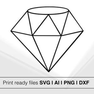 Diamond Outline SVG | Geometric Design | DIY Craft | Vinyl Decal Design | Printable Art | Laser Cutting | Diamond Clipart