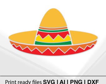 Sombrero Illustration | Mexican Hat Clipart | Fiesta Party Decor | Instant Download | Cinco De Mayo Decoration | Colorful Hat Design
