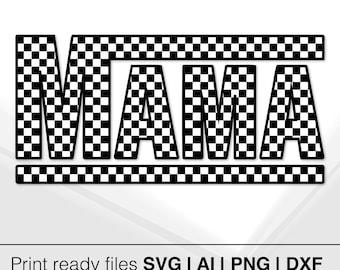 Diseño de mamá a cuadros / Descarga instantánea / SVG AI PnG DxF / Diseño de camiseta de mamá / Proyecto de manualidades para hacer tú mismo / Regalo del día de la madre