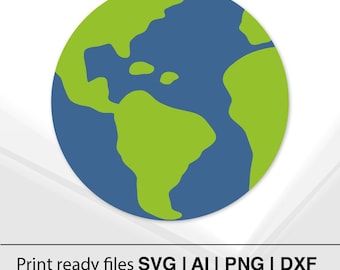 Planet Erde Silhouette SVG | Sofortdownload | Globus Clipart | Weltkugel | Kugel SVG | Globus Silhouette | Dateien für Cricut