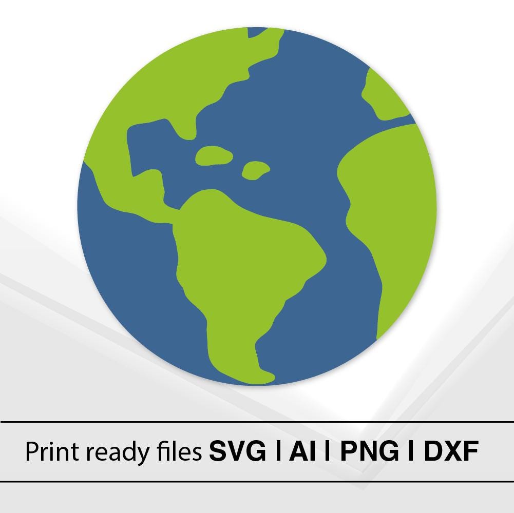 Planet Earth Silhouette SVG | Instant Download | Globe Clipart | World ...