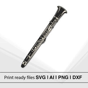 Clarinet Vector File | Musical Instrument Design | Instant Download | SVG AI PnG DXF | Music Art Decor | Gift For Music Lovers