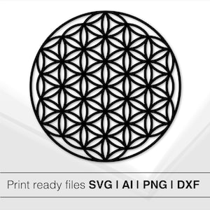 Flower Of Life Geometric Pattern | Mandala Design | Laser Cut SVG | Instant Download | Vector File For Décor And Crafting