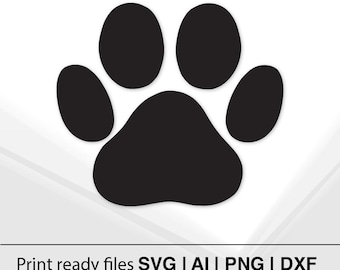 Silueta de pata de perro SVG / Archivo de corte de huella de pata de animal / Descarga instantánea / Diseño de silueta de pata de perro / Huella de pata de cachorro PNG