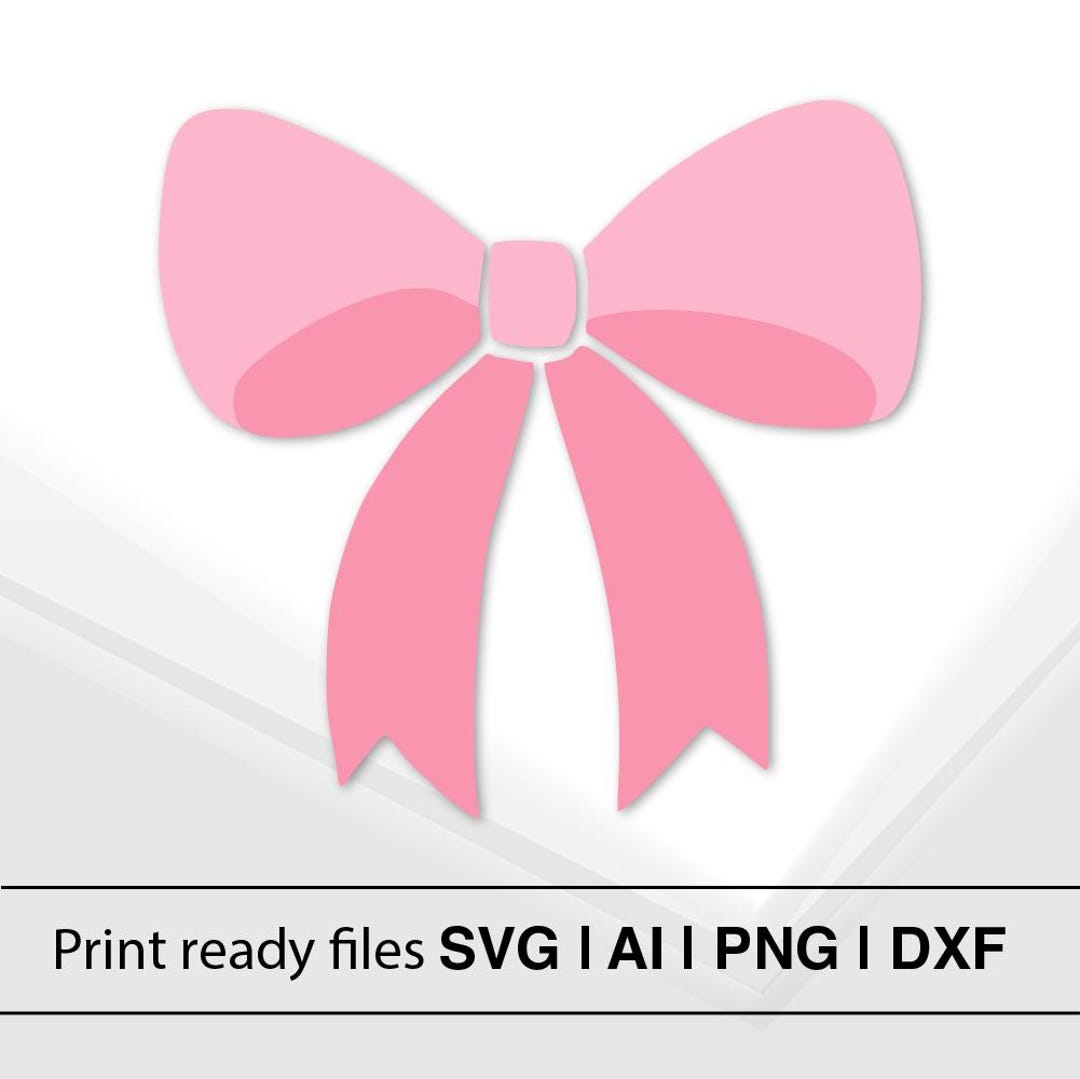 Pink Bow Clipart Vector Bow Design Instant Download Printable Bow